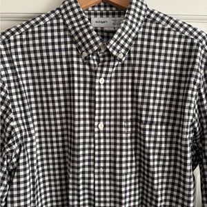 Old Navy Men's Gingham Black and White Shirt